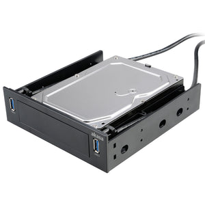 Akasa 5.25 Mounting Drive Bay With Two USB 3.0 Ports For 3.5" Device 3.5" HDD/ 2.5" SSD/HDD"