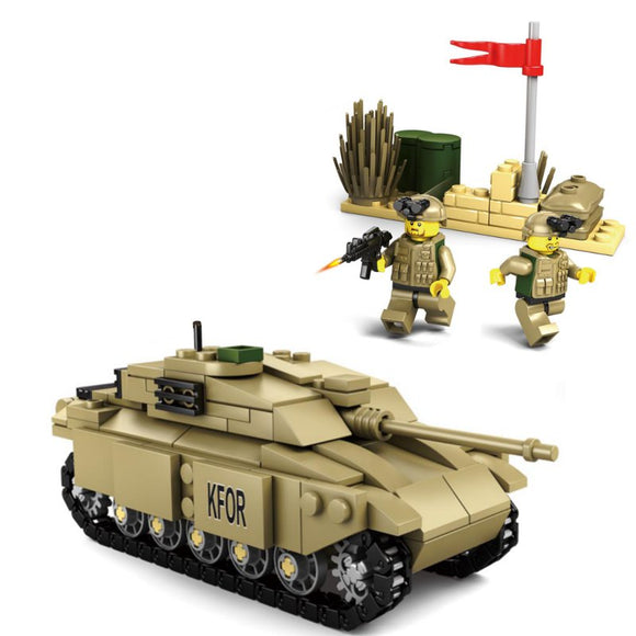 Kazi Tank Team Building Block Sets Toy Educational Gift Fidget Toys #84043 296 Push Pcs