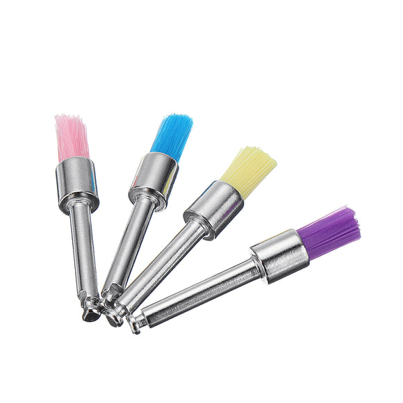 100x Colorful Dental Polishing Flat Head Prophy Brush Disposable Nylon Kits Dental Tools