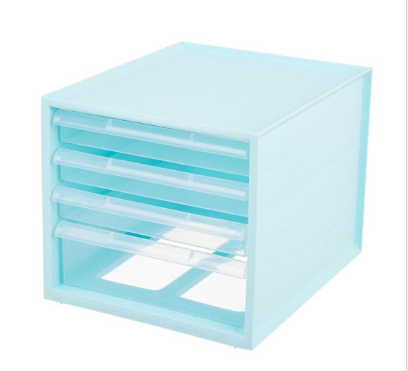 Desktop File Display Box With Lattice Drawer Type Office Supplies Plastic Display Box