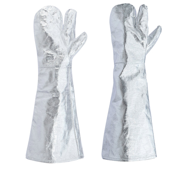 Heat Insulation Work Gloves Aluminum Foil Fabric High Temperature Working Thermal Radiation Glove Fire Protection 1000