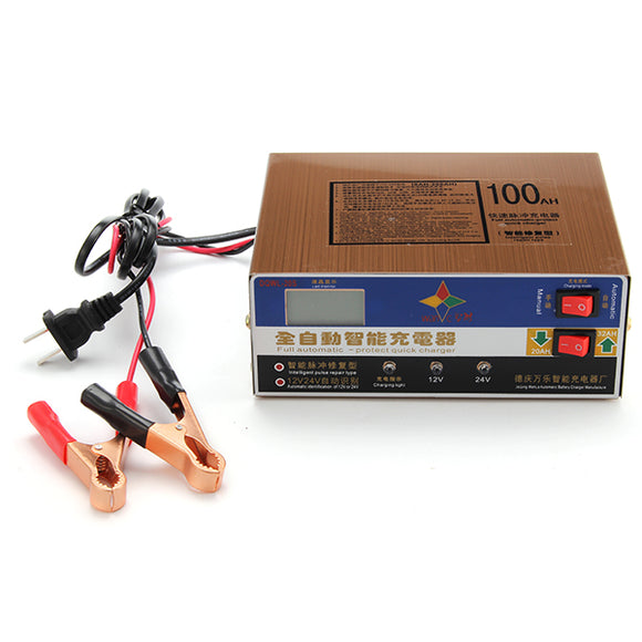 12V 10A 140W Smart Fast Battery Charger For Car Motorcycle LED Display Stainless Steel