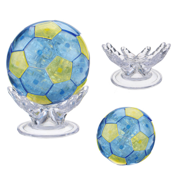 76PCS 3D Football Jigsaw Puzzle Toy-Crystal Mind Game Challenge Transparent