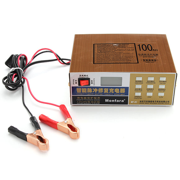 12V 24V 6AH-200AH Motorcycle Car Truck Digital Battery Charger With Pure Copper Pulse Repair