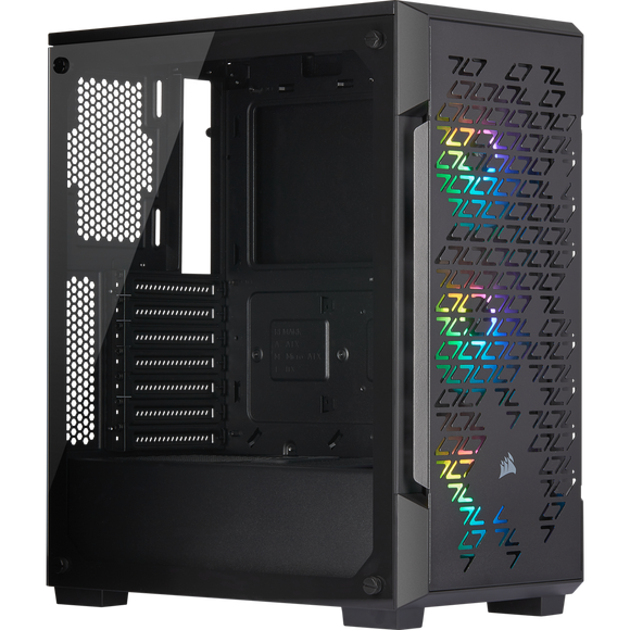 Corsair CC-9011173-WW graphite series 220T Rgb Airflow blacK - frameless tempered glass , steel grill front panel for high airflow , no psu