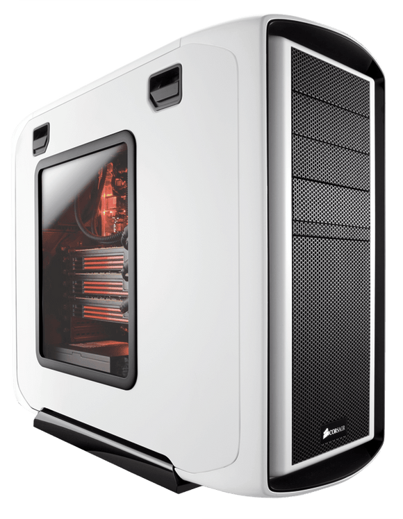 Corsair CC600TWM-WHT graphite 600T - White + black front panel + black interior , with windowed side panel ( meshed + windowed both included ) , no psu ( bottom placed psu design )
