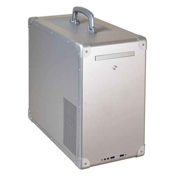 Lian-li pc-TU300 chassis , Silver , with top flip handle ( support quick release TC-01 trolley cart with wheel ) , No psu