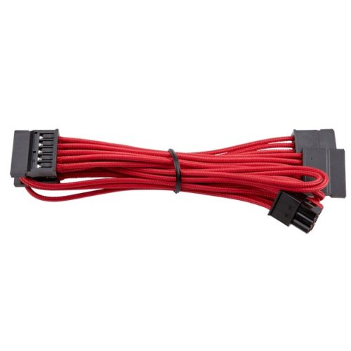 corsair CP-8920187 Red premium individually sleeved flexible paracorded cable with cable comb - SATA