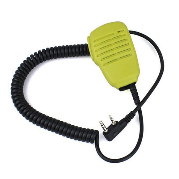 Yellow 3.5mm 2 PIN Handheld Radio Speaker MIC for Walkie Talkies