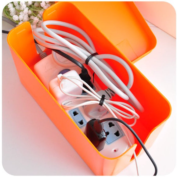 Home Candy Color Cable Power Cord Storage Finishing Box