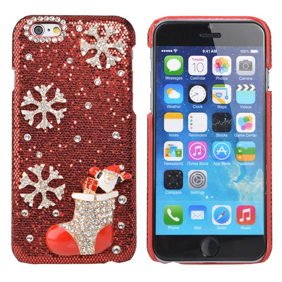 Luxury Crystal Handmade Bling Christmas Stockings Case For iPhone 6