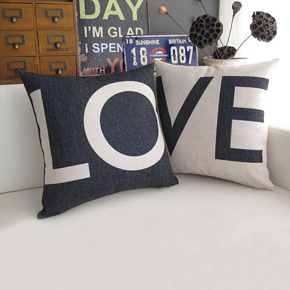 Linen Love Sofa Waist Throw Pillow Case Cushion Cover Home Decor