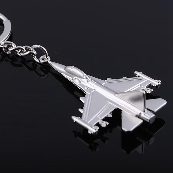 Metal 3D Fighter Plane Model Key Chain Warplane Keyring Gift