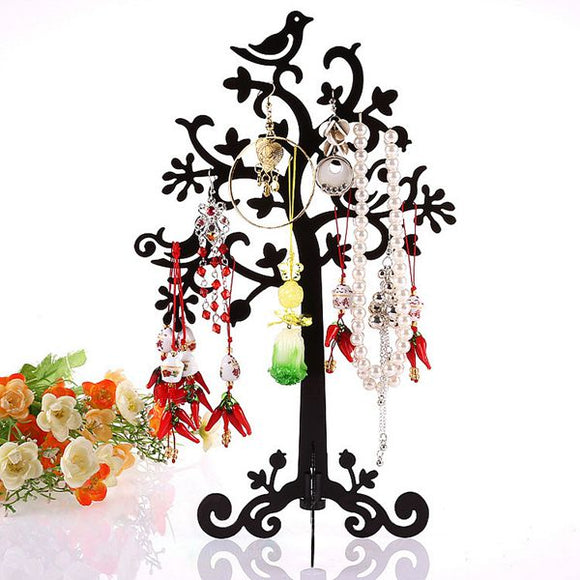 Metal Tree Bird Earring Bracelet Necklace Ring Jewelry Display Stand Holder