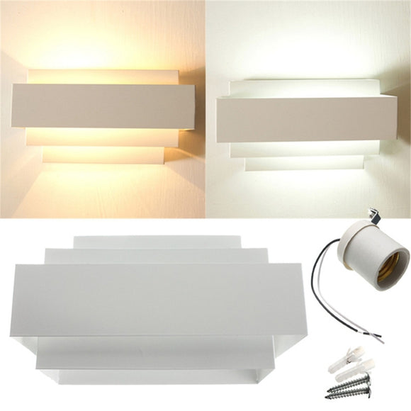 Modern E27 Indoor Up Down Wall Light Curved White Hallway Stair Lamp For 110V 220V