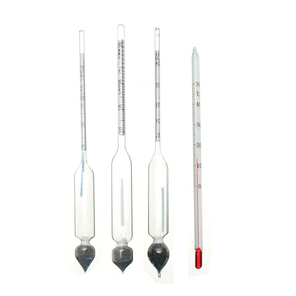 3Pcs Wine Making Hydrometer Alcohol Meter Tester Thermometer Measure Test 0-100% 0-40 40-70 70-100