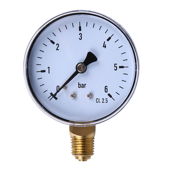 TS-60-6 6 Bar Mini Pressure Gauge Dial Air Compressor Meter Hydraulic Pressure Tester Accurate Measuring Tool