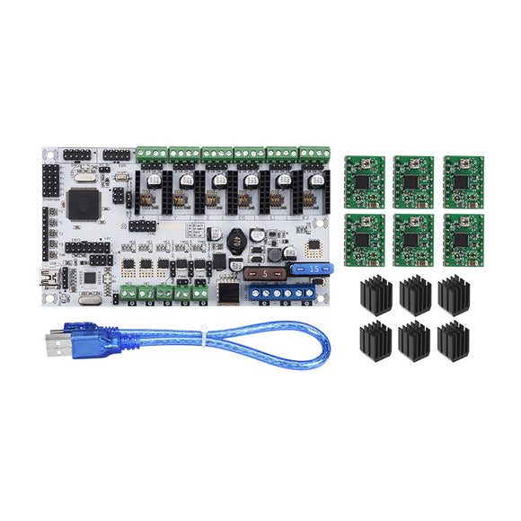 Upgraded 12V Rumba Plus Integrated Mainboard Control Board With 6xA4988 Stepper Driver For 3D Printer
