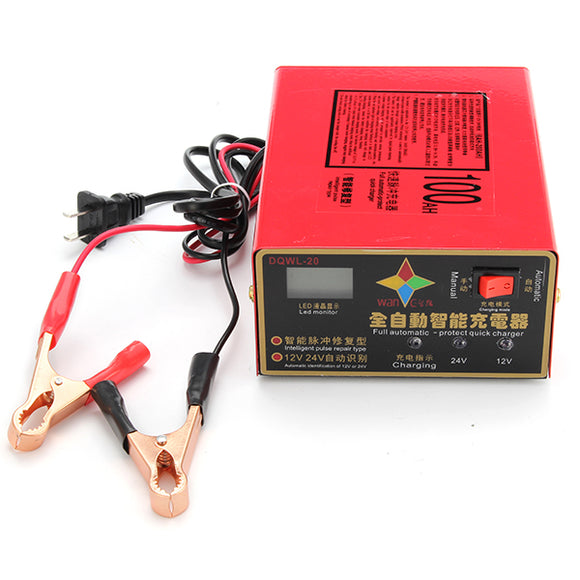 12V 10A 140W Smart Fast Battery Charger For Car Motorcycle LED Display Pure Copper Core