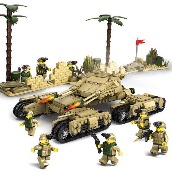 Kazi Tank Team Building Block Sets Toys Educational Gift Fidget Toys #8404 1184 Push Pcs