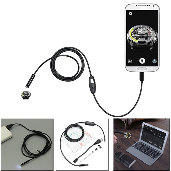 7mm 1.5m 6LED Lens USB Endoscope Camera Borescope for Android Phone Laptop