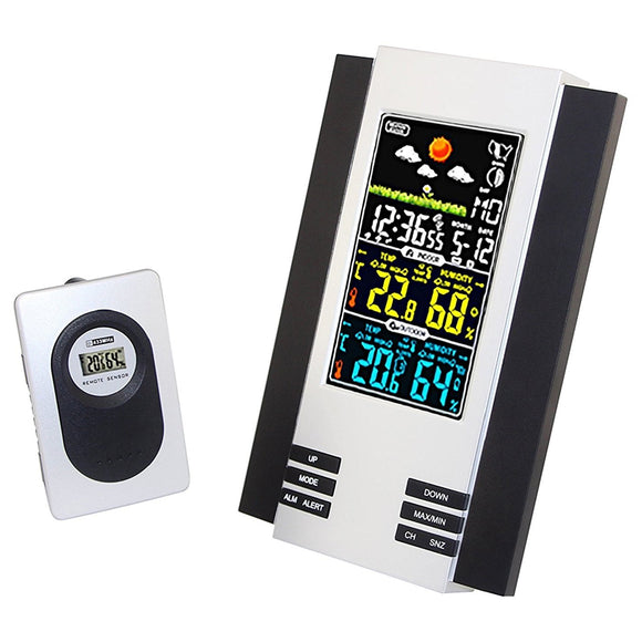 LCD Digital Indoor Outdoor Wireless Weather Station Clock Calendar Thermometer Temperature Tester