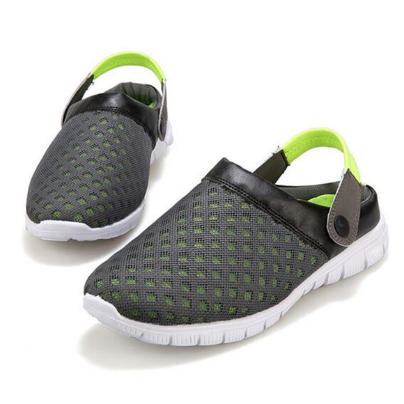 IPRee Plus Size Outdoor Mesh Slippers Breathable Sandals Summer Beach Casual Lazy Shoes