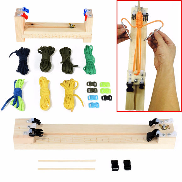 IPRee DIY Jig Solid Wood Paracord Bracelet Maker Knitting Tool Wristband Weaving Braiding Device