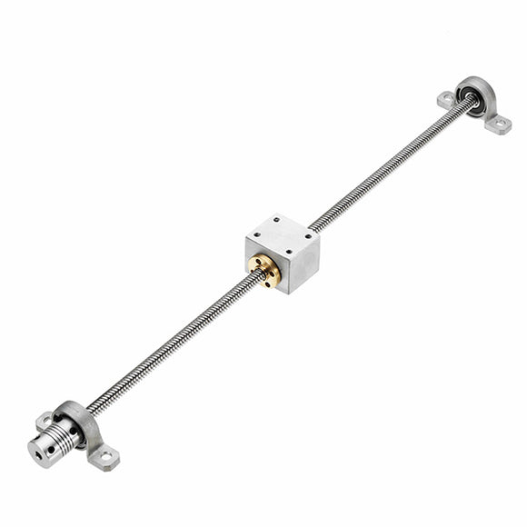 Machifit T8 400mm Lead Screw Set with Nut Housing Bracket Mounted Ball Bearing and Shaft Coupling