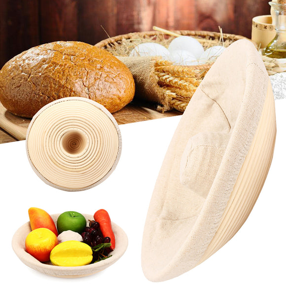 Handmade Round Oval Banneton Bortform Rattan Storage Baskets Bread Dough Proofing Liner
