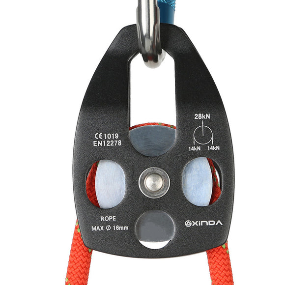 XINDA Aluminum Alloy Emergency Rescue Climbing Pulley Big Pulley Hoisting Bearings Security Pulley