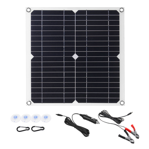 12V/5V 14W 280x280mm Single USB  Solar Panel with Clip Line and DC Plug Cable