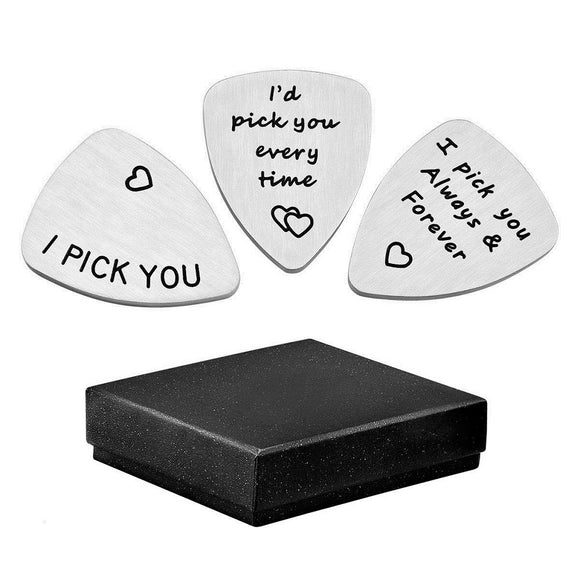 3Pcs Guitar Picks Stainless Steel for Acoustic Bass Guitar Parts