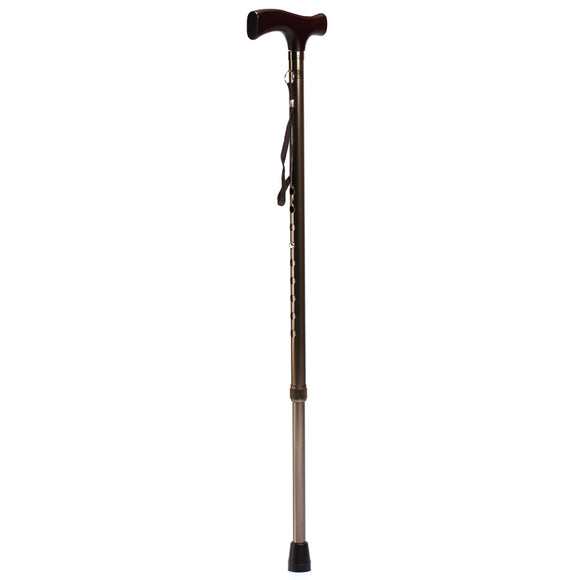 Yuwell 1PC Folding T-handle Aluminum Adjustable Walking Stick Safety Old Man Crutch Trekking Pole