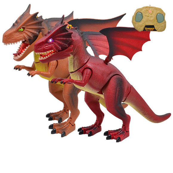 Infrared RC Electronic Remote Control Dinosaur Jurassic Fire dragon T-Rex Model Sound Light Toys