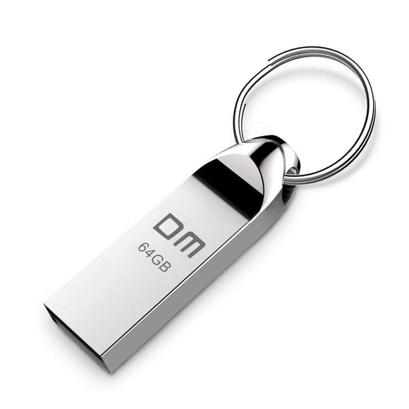DM 64GB USB 2.0 Waterproof Aluminum USB Flash Drive Pen Drive U Disk with Key Ring