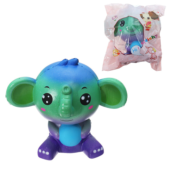 Squishy Jumbo Elephant Galaxy Color Toy Slow Rising Soft Animal Collection Gift Original Packaging