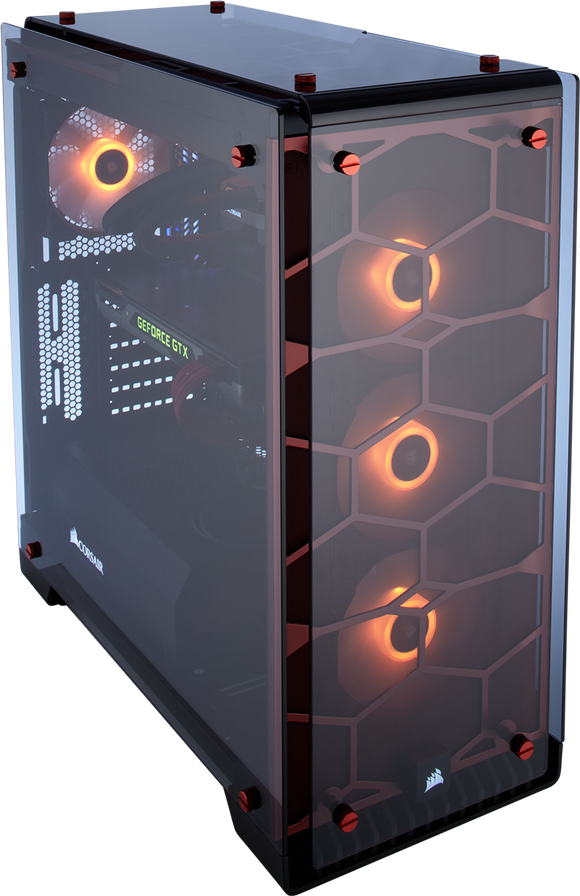 Corsair CC-9011111-WW crystal series 570X with RED color scheme -RGB with 3-button RGB LED Controller
