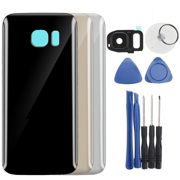 Back Glass Battery Door Housing Cover With Back Camera Lens & Tools For Samsung Galaxy S7 Edge