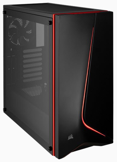 Corsair CC-9011145 carbide series spec-06 Tempered Glass White - dual chamber with intergrated red front lighting , , no psu ( bottom placed psu design )