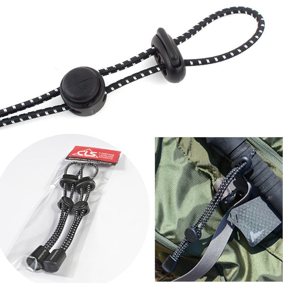 2pcs Outdoor Backpack Mountaineering Climbing Stick Rope Clip Buckle Fixed Buckle Elastic Rope Bundl