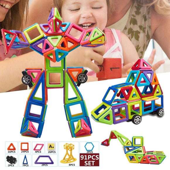91 PCS Magnetic Toys Building Blocks Educational Toys Fancy Puzzle
