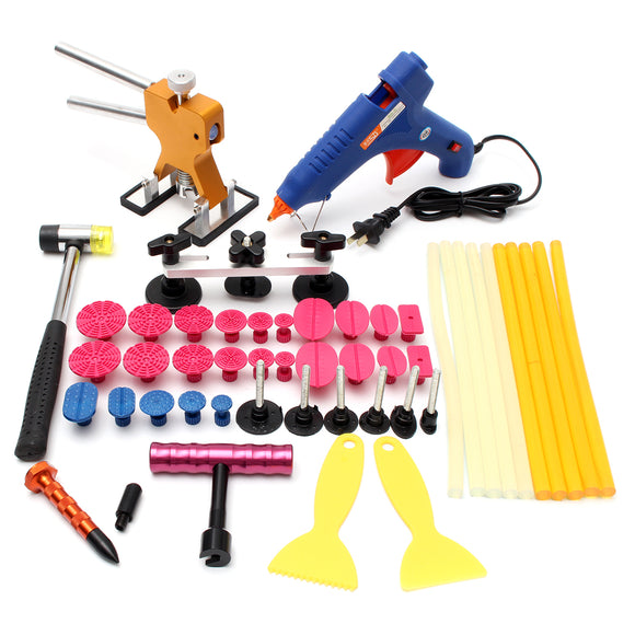 PDR Tools Paintless Dent Repair Removal Tools Rubber Hammer Dent Lifter Glue Gun Glue Sticks Kit