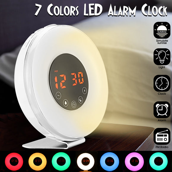 Multi-function Colorful Natural Awakening Lamp LED Work Light Night Alarm to Wake Up