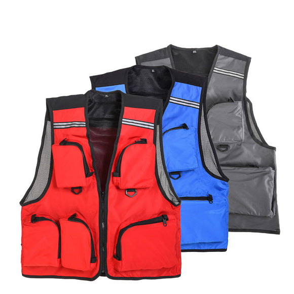 Leo Fishing Vest Life Jacket Multi Pocket Vest Outdoor Swim Safety Survival Clothing