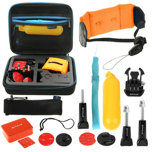 PULUZ 14 in 1 Surfing Combo Kit with EVA Case Stocker for Gopro SJCAM Xiaomi Yi Accessories