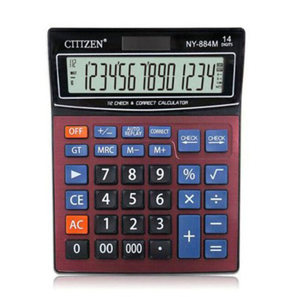 GTTTZEN NY-884M Solar Calculator In Red For Office And Home