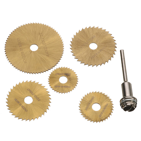 6Pcs HSS Circular Saw Blade Set 22-47mm Woodworking Cutters for Dremel Rotary Tools