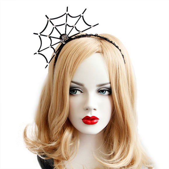 Halloween Party Princess Spider Web Hair Ornaments Toys Vintage Baroque Girl Tiara Fashion