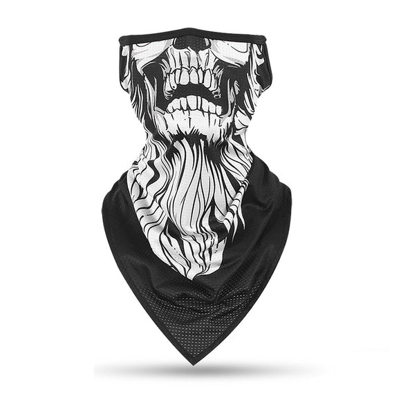 Ear Hanging Skull Face Mask Dustproof Triangle Scarf Ice Silk Breathable Outdoor CS Game Headgear Riding Windproof Anti UV